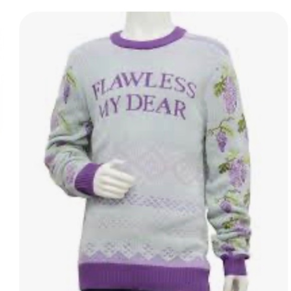Netflix Bridgerton “Flawless My Dear” Lavender Knit Sweater Women’s XL - Picture 1 of 7